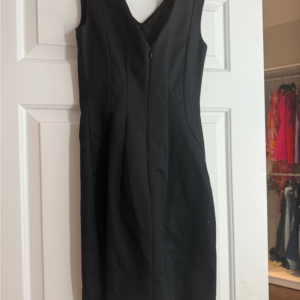Club Monaco Black Sheath V-Neck Mini Dress